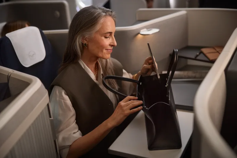 Lufthansa Allegris business-class cabin, the next-generation hard product redeemable with Miles & More.