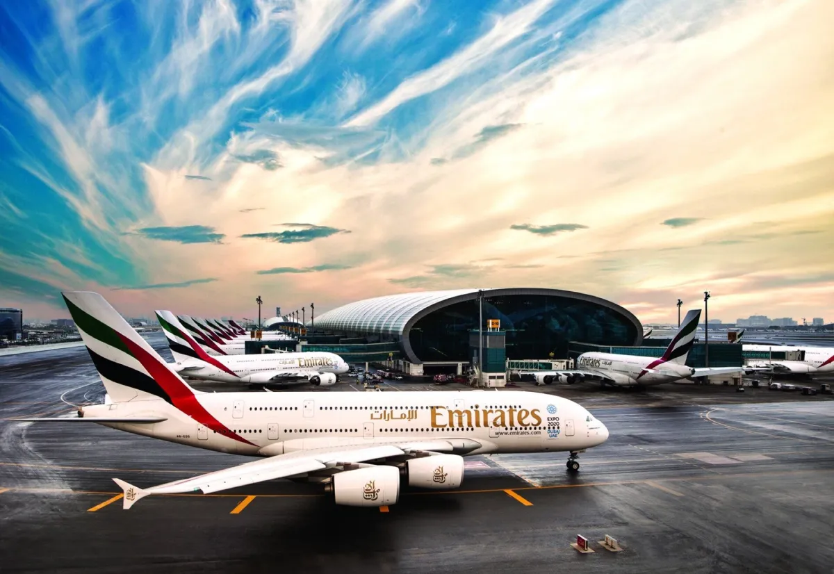 Concourse A at Dubai International Airport, the Emirates hub where Skywards tier benefits are concentrated